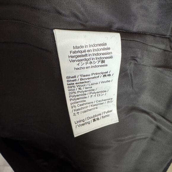 Madewell Double-Breasted Trench Coat Sz XS Black Drapey Wool-Blend Twill Belted - Picture 8 of 10